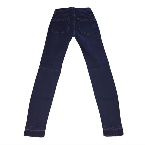 Blue Black Free People Ivy Mid Rise Released Hem Skinny Jeans - Picture 5 of 13